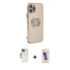 MARSİLYAN™- iPhone 12 Pro Max Kılıf İz Form Serisi - Siyah Joko 5D Cam + Shine Kamera Lens - GD
