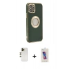 MARSİLYAN™- iPhone 12 Pro Max Kılıf İz Form Serisi - Siyah Joko 5D Cam + Shine Kamera Lens - GD