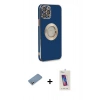 MARSİLYAN™- iPhone 12 Pro Max Kılıf İz Form Serisi - Siyah Joko 5D Cam + Shine Kamera Lens Koruma Cam - GS