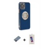 MARSİLYAN™- iPhone 12 Pro Max Kılıf İz Form Serisi - Siyah Joko 5D Cam + Metal Kamera Lens Koruma Cam - KI
