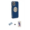 MARSİLYAN™- iPhone 12 Pro Max Kılıf İz Form Serisi - Siyah Joko 5D Cam + Shine Kamera Lens Koruma Cam - MI