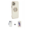MARSİLYAN™- iPhone 12 Pro Max Kılıf İz Form Serisi - Siyah Joko 5D Cam + Shine Kamera Lens - LT