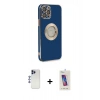 MARSİLYAN™- iPhone 12 Pro Max Kılıf İz Form Serisi - Siyah Joko 5D Cam + Shine Kamera Lens - LT