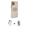 MARSİLYAN™- iPhone 12 Pro Max Kılıf İz Form Serisi - Siyah Joko 5D Cam + Shine Kamera Lens - LT