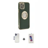 MARSİLYAN™- iPhone 12 Pro Max Kılıf İz Form Serisi - Siyah Joko 5D Cam + Shine Kamera Lens - LT
