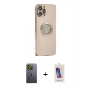 MARSİLYAN™- iPhone 12 Pro Max Kılıf İz Form Serisi - Siyah Joko 5D Cam + Neon Fosforlu Kamera Lens - YL