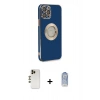 MARSİLYAN™- iPhone 12 Pro Max Kılıf İz Form Serisi - Siyah Joko Magic 5D Cam + Shine Kamera Lens - GD