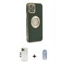 MARSİLYAN™- iPhone 12 Pro Max Kılıf İz Form Serisi - Siyah Joko Magic 5D Cam + Shine Kamera Lens - GD
