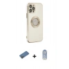 MARSİLYAN™- iPhone 12 Pro Max Kılıf İz Form Serisi - Siyah Joko Magic 5D Cam + Shine Kamera Lens Koruma Cam - GD