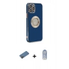 MARSİLYAN™- iPhone 12 Pro Max Kılıf İz Form Serisi - Siyah Joko Magic 5D Cam + Shine Kamera Lens Koruma Cam - GD