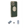 MARSİLYAN™- iPhone 12 Pro Max Kılıf İz Form Serisi - Siyah Joko Magic 5D Cam + Metal Kamera Lens Koruma Cam - KI