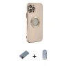 MARSİLYAN™- iPhone 12 Pro Max Kılıf İz Form Serisi - Siyah Joko Magic 5D Cam + Metal Kamera Lens Koruma Cam - KI