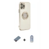 MARSİLYAN™- iPhone 12 Pro Max Kılıf İz Form Serisi - Siyah Joko Magic 5D Cam + Metal Kamera Lens Koruma Cam - KI