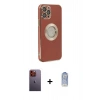 MARSİLYAN™- iPhone 12 Pro Max Kılıf İz Form Serisi - Siyah Joko Magic 5D Cam + Neon Fosforlu Kamera Lens - TU