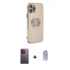 MARSİLYAN™- iPhone 12 Pro Max Kılıf İz Form Serisi - Siyah Joko Magic 5D Cam + Neon Fosforlu Kamera Lens - TU