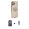 MARSİLYAN™- iPhone 12 Pro Max Kılıf İz Form Serisi - Siyah Joko Magic 5D Cam + Neon Fosforlu Kamera Lens - YL