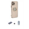 MARSİLYAN™- iPhone 12 Pro Max Kılıf İz Form Serisi - Siyah Joko Magic 5D Cam + Renkli Kamera Lens Koruma Cam - MI