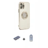 MARSİLYAN™- iPhone 12 Pro Max Kılıf İz Form Serisi - Siyah Joko Magic 5D Cam + Renkli Kamera Lens Koruma Cam - MI