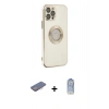 MARSİLYAN™- iPhone 12 Pro Max Kılıf İz Form Serisi - Siyah Joko Magic 5D Cam + Renkli Kamera Lens Koruma Cam - PE