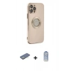 MARSİLYAN™- iPhone 12 Pro Max Kılıf İz Form Serisi - Siyah Joko Magic 5D Cam + Renkli Kamera Lens Koruma Cam - YL