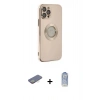 MARSİLYAN™- iPhone 12 Pro Max Kılıf İz Form Serisi - Siyah Joko Magic 5D Cam + Renkli Kamera Lens Koruma Cam - SI