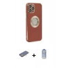MARSİLYAN™- iPhone 12 Pro Max Kılıf İz Form Serisi - Siyah Joko Magic 5D Cam + Renkli Kamera Lens Koruma Cam - SI
