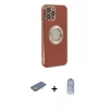 MARSİLYAN™- iPhone 12 Pro Max Kılıf İz Form Serisi - Siyah Joko Magic 5D Cam + Renkli Kamera Lens Koruma Cam - YL