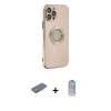 MARSİLYAN™- iPhone 12 Pro Max Kılıf İz Form Serisi - Siyah Joko Magic 5D Cam + Renkli Kamera Lens Koruma Cam - PE