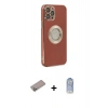 MARSİLYAN™- iPhone 12 Pro Max Kılıf İz Form Serisi - Siyah Joko Magic 5D Cam + Shine Kamera Lens Koruma Cam - SABE