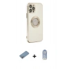 MARSİLYAN™- iPhone 12 Pro Max Kılıf İz Form Serisi - Siyah Joko Magic 5D Cam + Shine Kamera Lens Koruma Cam - GS
