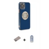 MARSİLYAN™- iPhone 12 Pro Max Kılıf İz Form Serisi - Siyah Joko Magic 5D Cam + Shine Kamera Lens Koruma Cam - SABE