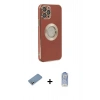 MARSİLYAN™- iPhone 12 Pro Max Kılıf İz Form Serisi - Siyah Joko Magic 5D Cam + Shine Kamera Lens Koruma Cam - GS