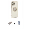MARSİLYAN™- iPhone 12 Pro Max Kılıf İz Form Serisi - Siyah Joko Magic 5D Cam + Shine Kamera Lens Koruma Cam - SABE