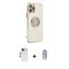 MARSİLYAN™- iPhone 12 Pro Max Kılıf İz Form Serisi - Siyah Joko Magic 5D Cam + Shine Kamera Lens - LT