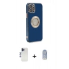 MARSİLYAN™- iPhone 12 Pro Max Kılıf İz Form Serisi - Siyah Joko Magic 5D Cam + Shine Kamera Lens - LT
