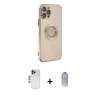 MARSİLYAN™- iPhone 12 Pro Max Kılıf İz Form Serisi - Siyah Joko Magic 5D Cam + Shine Kamera Lens - LT