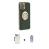 MARSİLYAN™- iPhone 12 Pro Max Kılıf İz Form Serisi - Siyah Joko Magic 5D Cam + Shine Kamera Lens - LT