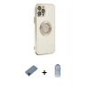 MARSİLYAN™- iPhone 12 Pro Max Kılıf İz Form Serisi - Siyah Joko Magic 5D Cam + Shine Kamera Lens Koruma Cam - SH