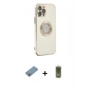 MARSİLYAN™- iPhone 12 Pro Max Kılıf İz Form Serisi - Siyah Joko Magic 5D Hayalet Cam + Shine Kamera Lens Koruma Cam - GI