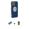 MARSİLYAN™- iPhone 12 Pro Max Kılıf İz Form Serisi - Siyah Joko Magic 5D Hayalet Cam + Shine Kamera Lens Koruma Cam - GD