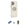 MARSİLYAN™- iPhone 12 Pro Max Kılıf İz Form Serisi - Siyah Joko Magic 5D Hayalet Cam + Shine Kamera Lens Koruma Cam - GD