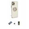 MARSİLYAN™- iPhone 12 Pro Max Kılıf İz Form Serisi - Siyah Joko Magic 5D Hayalet Cam + Metal Kamera Lens Koruma Cam - KI