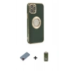 MARSİLYAN™- iPhone 12 Pro Max Kılıf İz Form Serisi - Siyah Joko Magic 5D Hayalet Cam + Metal Kamera Lens Koruma Cam - KI
