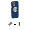 MARSİLYAN™- iPhone 12 Pro Max Kılıf İz Form Serisi - Siyah Joko Magic 5D Hayalet Cam + Metal Kamera Lens Koruma Cam - KI