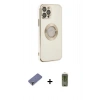 MARSİLYAN™- iPhone 12 Pro Max Kılıf İz Form Serisi - Siyah Joko Magic 5D Hayalet Cam + Metal Kamera Lens Koruma Cam - GD