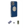 MARSİLYAN™- iPhone 12 Pro Max Kılıf İz Form Serisi - Siyah Joko Magic 5D Hayalet Cam + Metal Kamera Lens Koruma Cam - GD