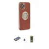MARSİLYAN™- iPhone 12 Pro Max Kılıf İz Form Serisi - Siyah Joko Magic 5D Hayalet Cam + Renkli Kamera Lens Koruma Cam - TU