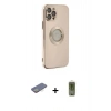 MARSİLYAN™- iPhone 12 Pro Max Kılıf İz Form Serisi - Siyah Joko Magic 5D Hayalet Cam + Renkli Kamera Lens Koruma Cam - SI