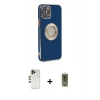 MARSİLYAN™- iPhone 12 Pro Max Kılıf İz Form Serisi - Siyah Joko Magic 5D Hayalet Cam + Shine Kamera Lens - GD