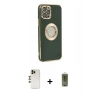 MARSİLYAN™- iPhone 12 Pro Max Kılıf İz Form Serisi - Siyah Joko Magic 5D Hayalet Cam + Shine Kamera Lens - GD